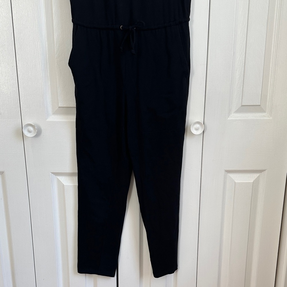 Eileen Fisher Sleeveless Drawstring Waist Jumpsuit Black Petite PP - Picture 5 of 12